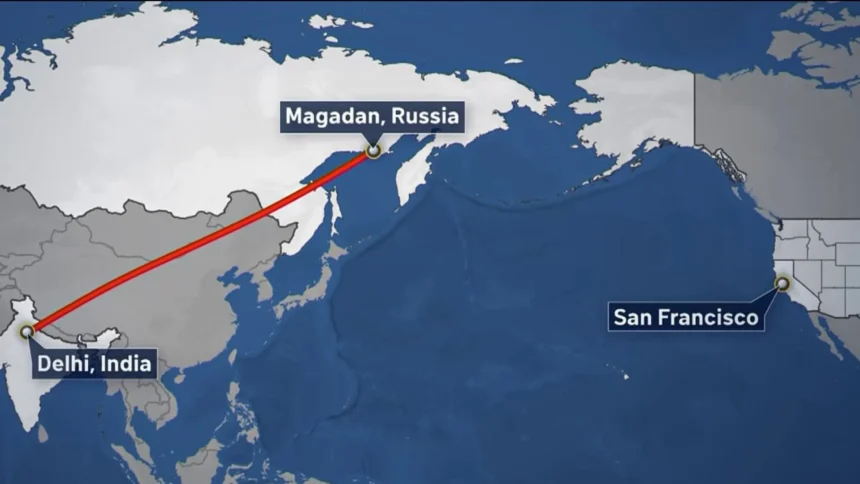 india to russia distance
